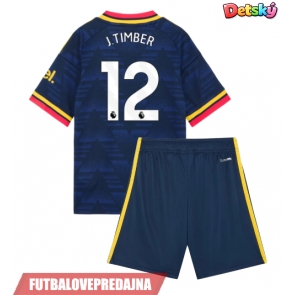 Lacne Dětský Futbalové dres Arsenal Jurrien Timber #12 2026-27 Krátky Rukáv - Preč (+ trenírky)